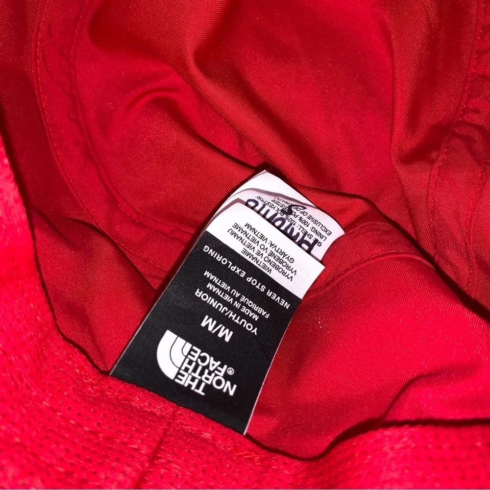 North face youth red bucket hat